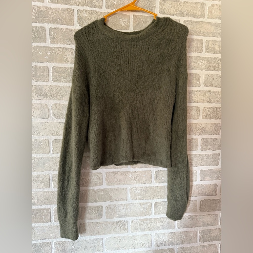 American Eagle Outfitters Forest Green Crewneck Sweater